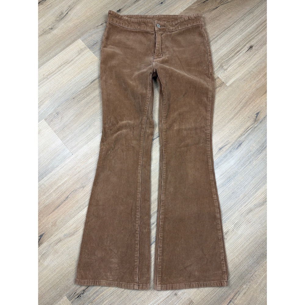 J. Galt Shanghai Brown Corduroy Flare Leg Pants Women Size M RR193 YR47